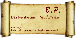 Birkenheuer Petúnia névjegykártya